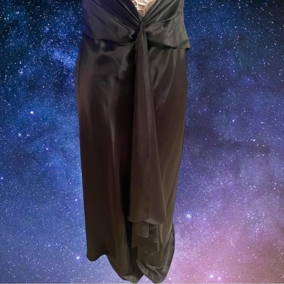 SUPER sexy élégant black satin evening gown - Picture 10 of 17